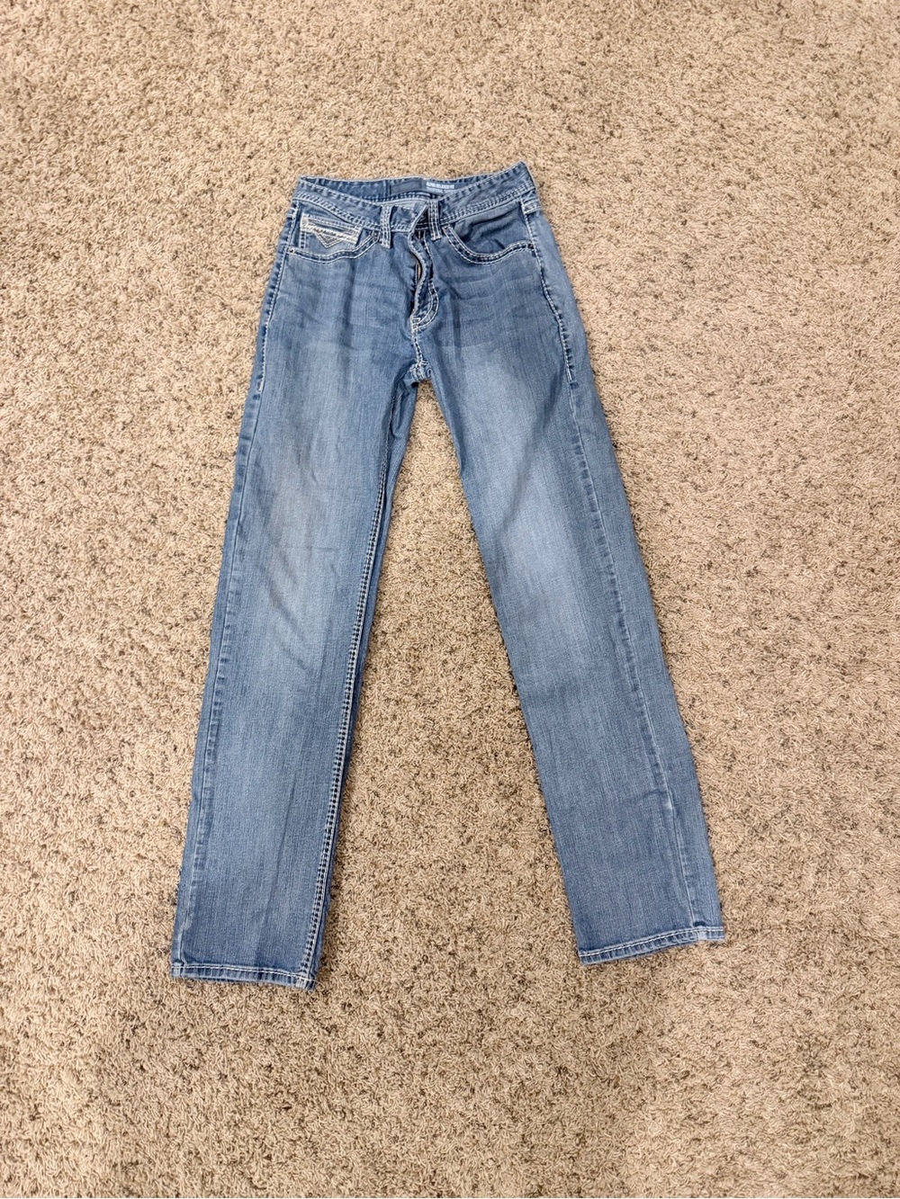 Light Blue Men's Alpha Relaxed traditional Tapered boot Jeans 30x36